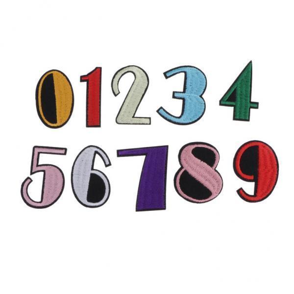 2x10x 0-9 Numbers Patches Embellishment Sticker Clothes Dress Decor DIY Sewing