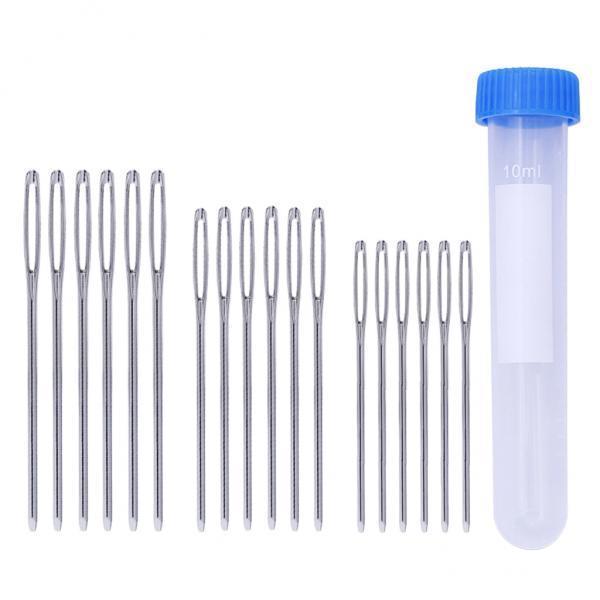 3x18 Pieces Large-eye Blunt Stitching Needles Cross Stitch Needles with Case