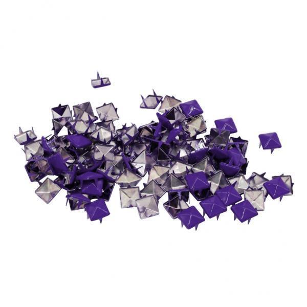 2x1 Set Pyramid Rivets Punk Square Leather Craft Accessories DIY Purple