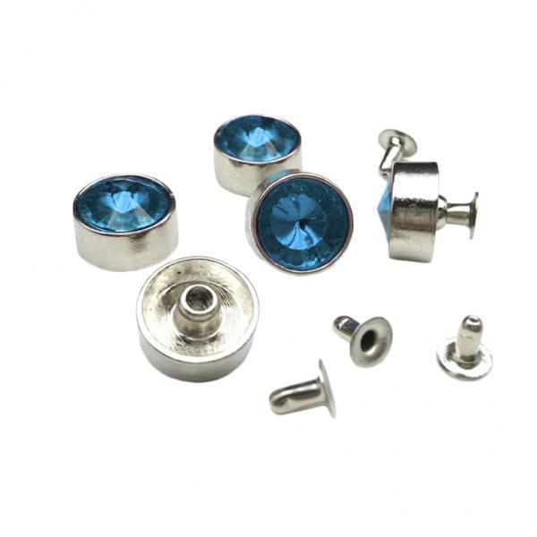2x5 Sets Crystal Rivets Punk Nailhead Studs for Clothes Decor Light Blue