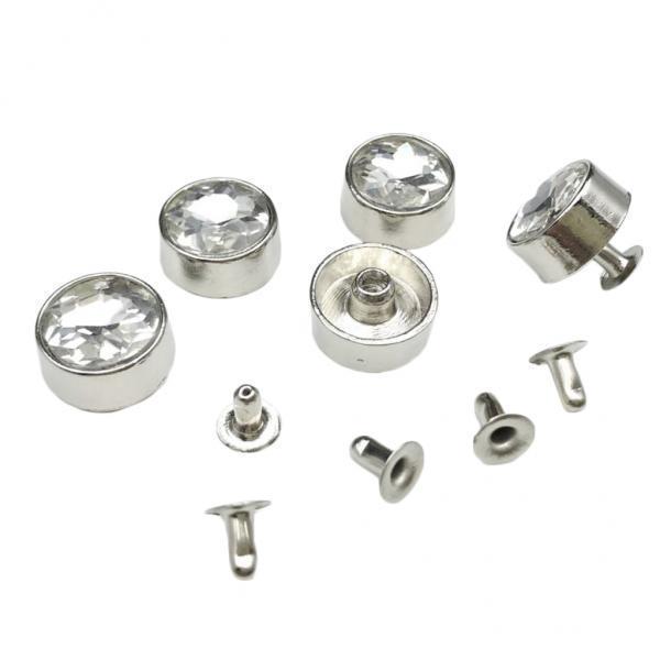 2x5 Sets Crystal Rivets Punk Nailhead Studs for Clothes Decor White