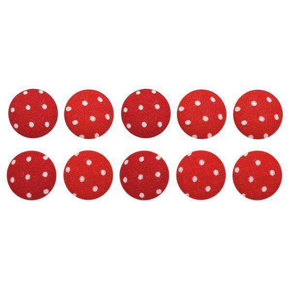 4x10Pcs Mushroom Fabric Covered Button Shank Button Sewing Scrapbooking Red 1