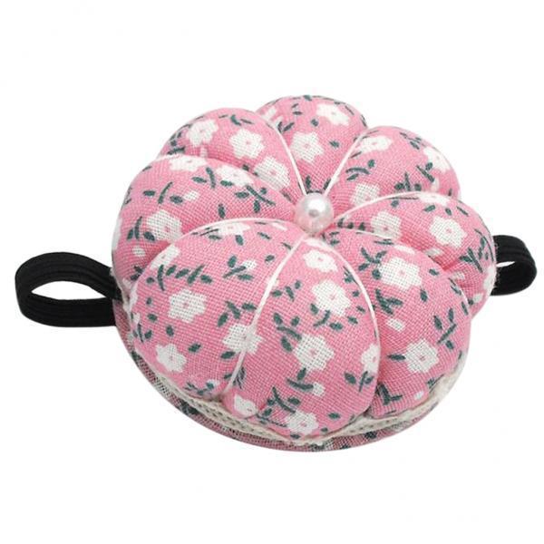 4xPumpkin Shaped Pin Cushion Patchwork Pin Holder DIY Sewing Craft Tool Pink