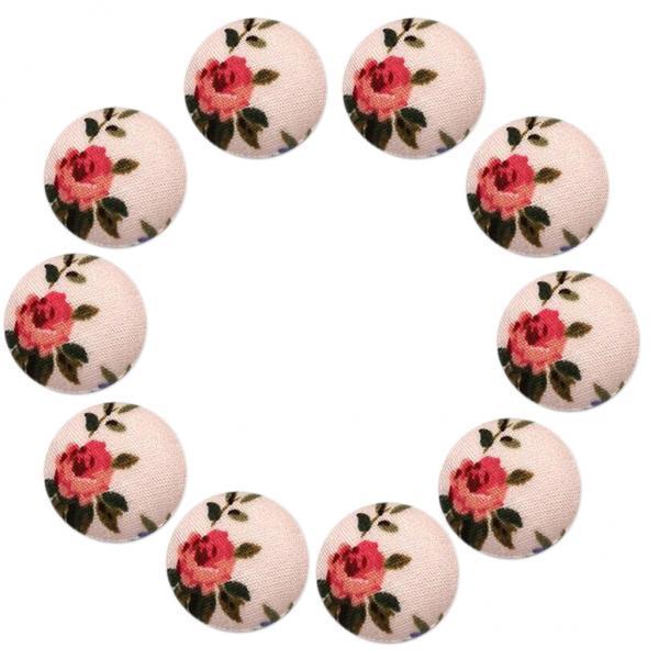 4xCotton Fabric Covered Buttons Shank Buttons DIY Garment Accessories Style 6