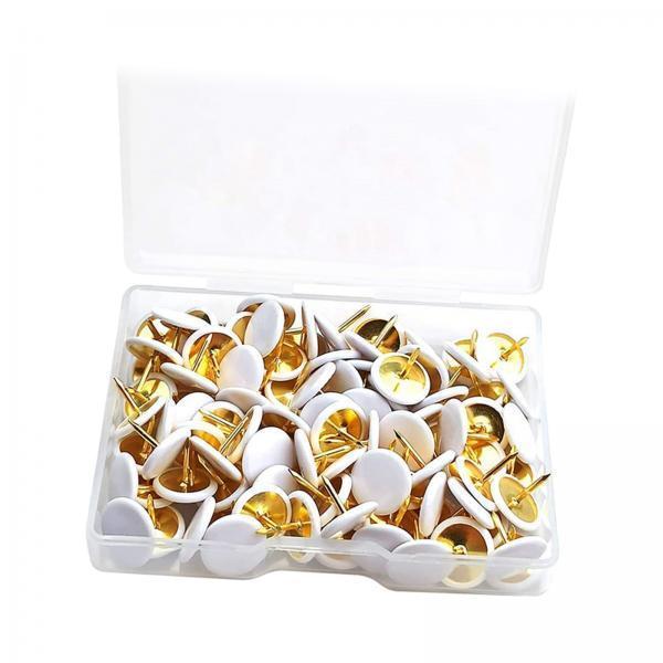 4x200x Flat Back Push Pins Pushpins Cork Boards Thumb Tacks for School Notice White