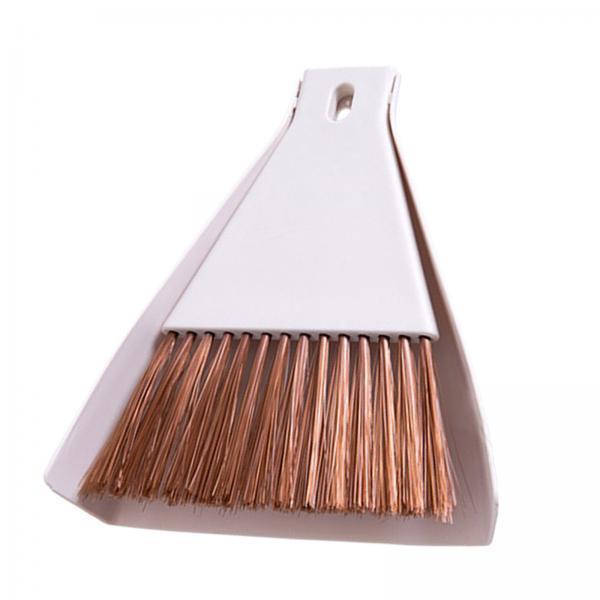 4xMini Broom and Dustpan Cleaning Tools Cleaning Brush for Keyboard Desk Table Beige