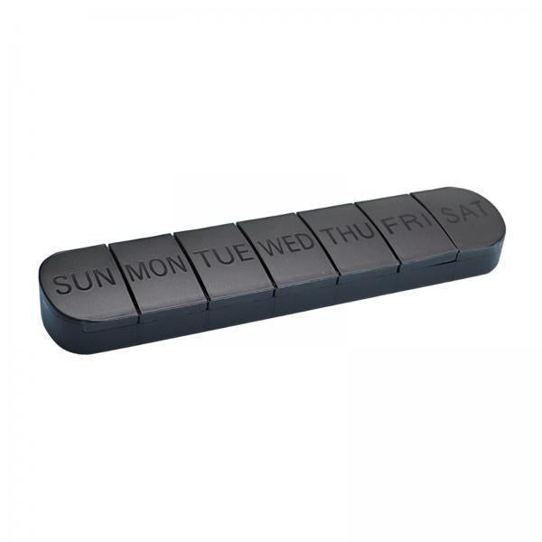 4x7 Days Pill Organizer Portable Storage Case for Traveling Backpacking Hiking black