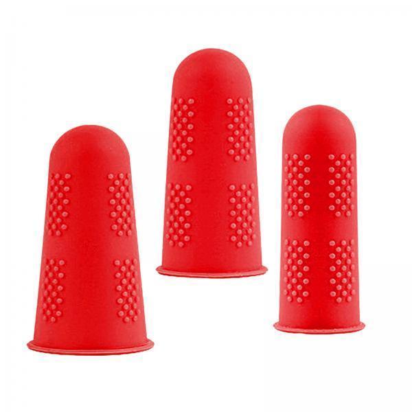 4x3x Finger Thumb Cots Non Slip Gloves Finger Sleeves Fingertip Cover Silicone red