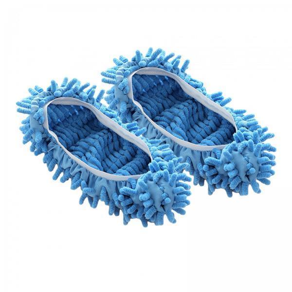 4xSlipper Microfiber Mopping Shoes Cleaning Tool 1 Pair Blue