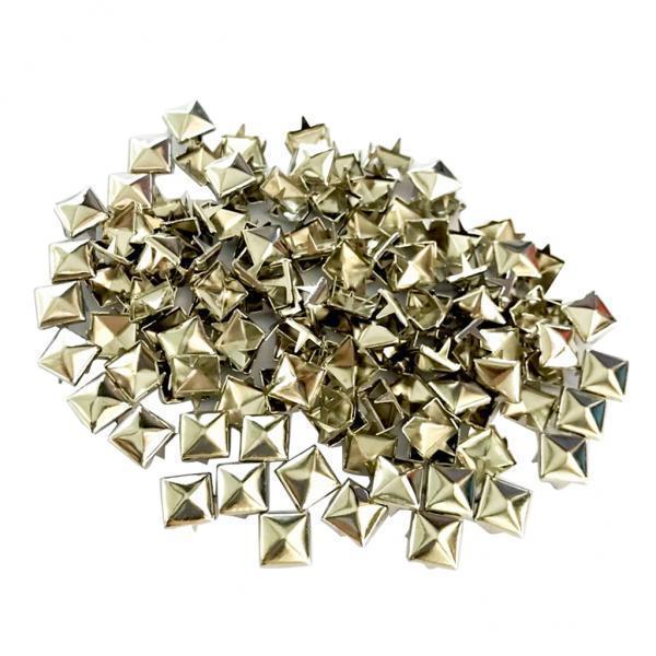 2xWholesale 100pcs Square Pyramid Rivet Metal Studs Leathercraft DIY Silver