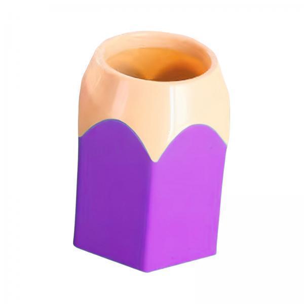 4xDesk Organizer Table Cute Pencil Tip Shape Make up Brush Storage Bucket violet