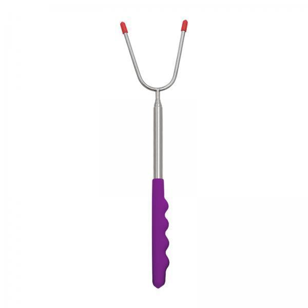 2xBarbecue Meat Fork Portable Metal Metal Kebab Skewers Camping Cooking Picnic violet