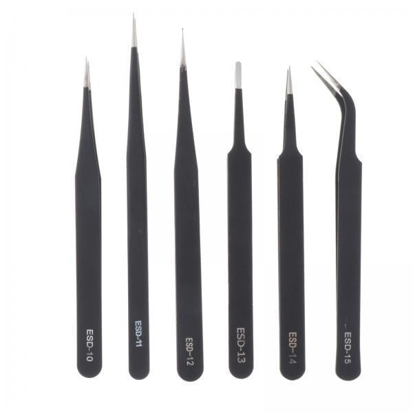 3x6Pcs Precision Tweezers Set Nail Decor Tweezers Precision Tweezers Set Pointy