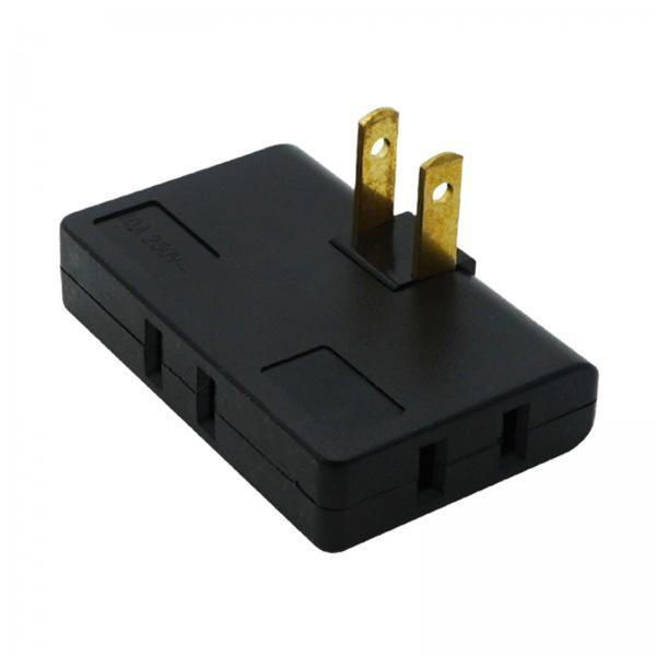4x3 Way Outlet Extender Portable 2 Prong Swivel Plug Outlet for Home Household Black