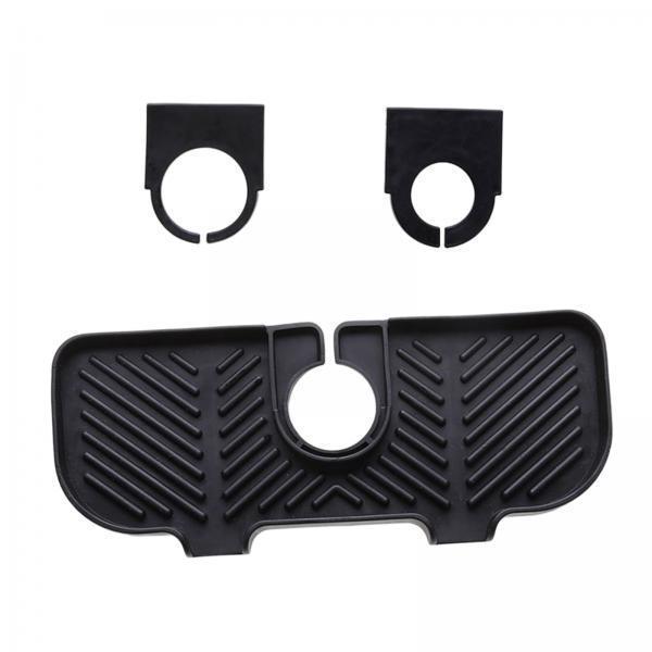 3xFaucet Absorbent Pads Countertop Protector Water Drying Washable for Kitchen Black