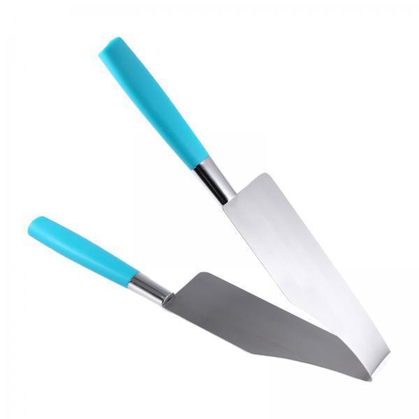 3xStainless Steel Cake Slicers Adjustable Pie Cutter for Kitchen Parties Pastry Blue