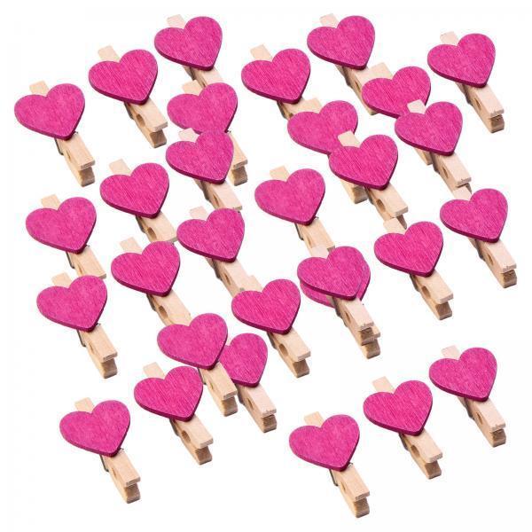 2x30pcs Mini Wooden Clothes Photo Paper Peg Clothespin Craft Clips 30MM Rose