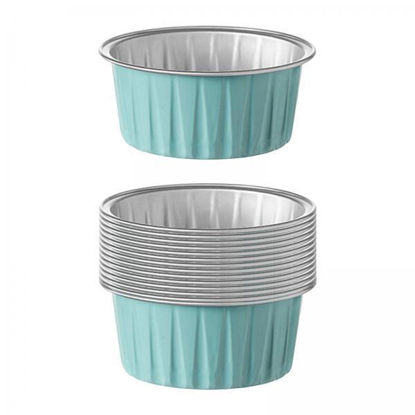 2x15Pcs Aluminum Muffin Cups Foil Baking Cups for Clubs Cheese Cakes Dessert Pie blue