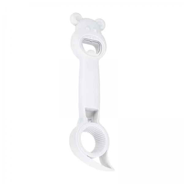 2xBottle Opener Kitchen Tools Comfortable Grip for Jelly Jars Wine Lid Remover white