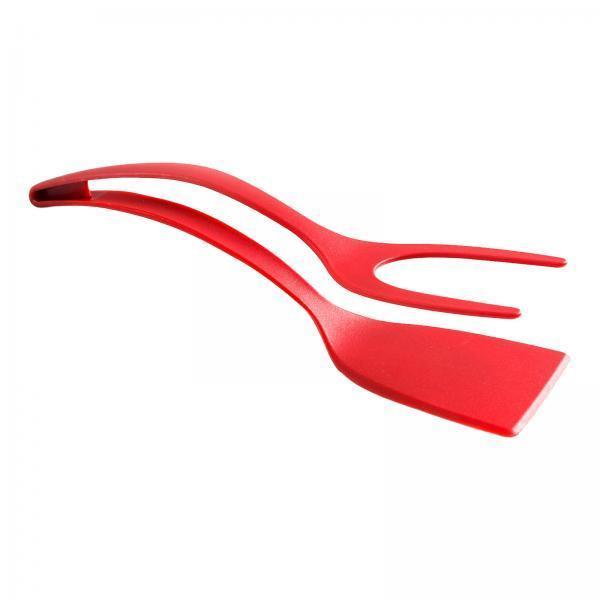 2xFood Clip Cooking Tool Nonstick Fried Egg Turner for Frying Turning Flipping red