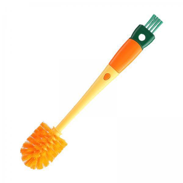 3xKitchen Bottle Brush Portable Household Cleaning Brush for Cups Mugs Bottles Orange