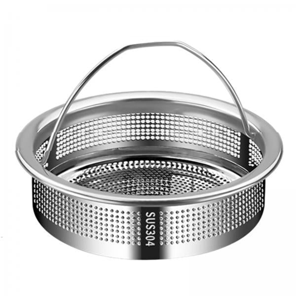 3xKitchen Sink Strainer Drain Strainer with Handle for RV Restaurant Household 304 Steel height 2cm