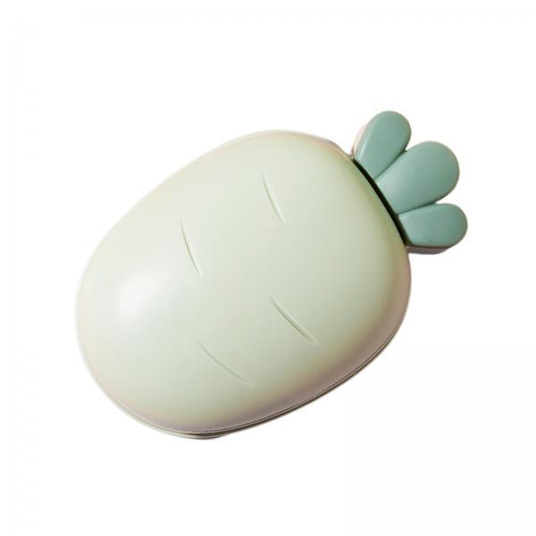 4xCarrot Soap Dish Self Draining Cartoon for Countertop living Room Green