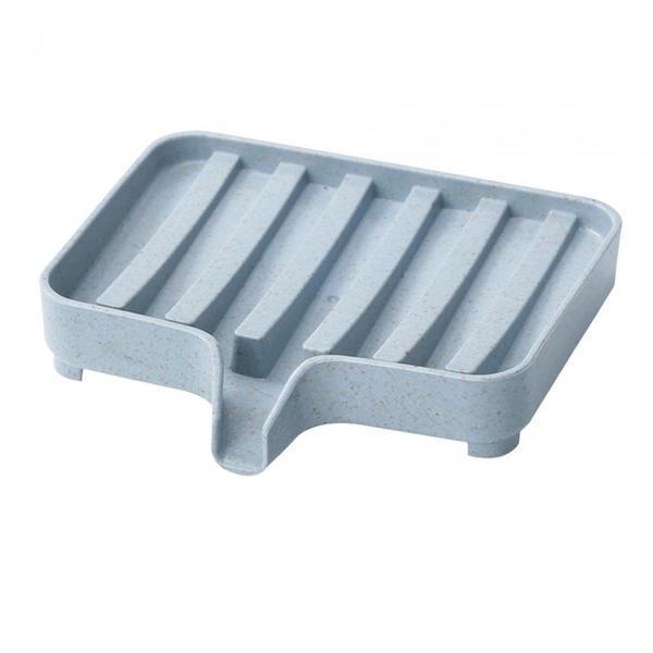 3xSelf Draining Soap Dishes Drain Shelf Durable for Toilet Counter Top Bathtub blue