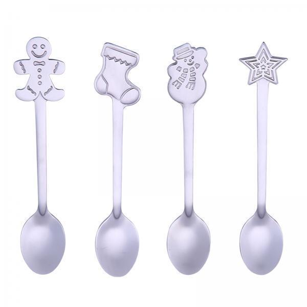 3x4 Pieces Stainless Steel Teaspoons Tableware for Cake Ice Cream Cappuccino