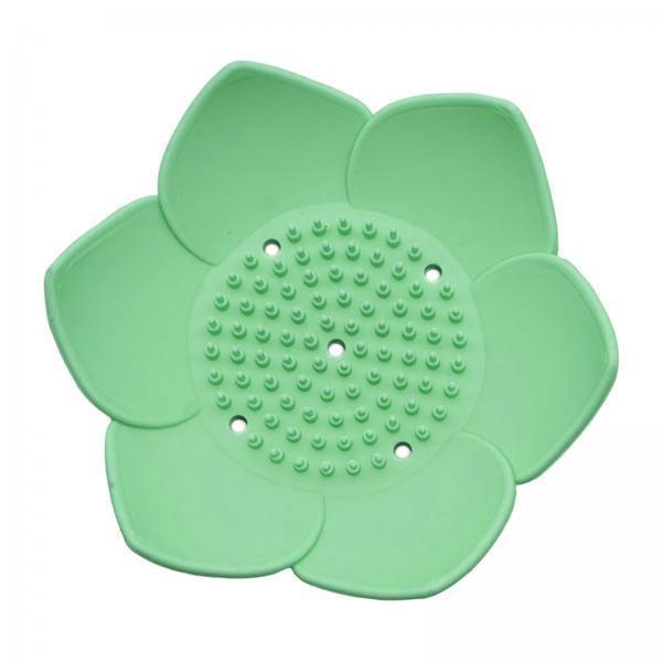3xPortable Soap Dish Soap Holder with Drainage Soap Tray for Bathroom Shower Green