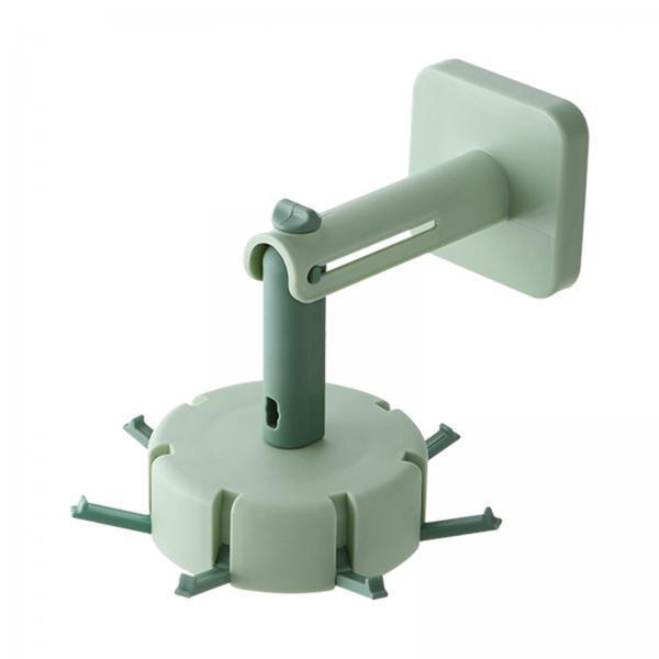 4xWall Mounted Rotating Utensils Hooks Cooking Tools for Knives Bathroom green