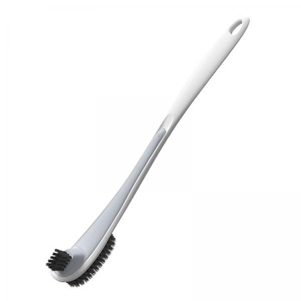 2xToilet Brush Long Handled Quick Drying WC Cleaner for Bathroom White