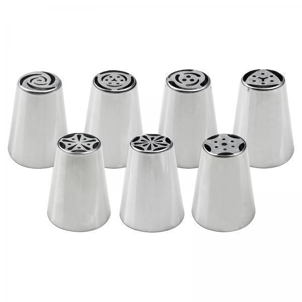 4xRussian Piping Tips Frosting Piping Kit DIY Piping Tips Set for Cookie 7Pcs
