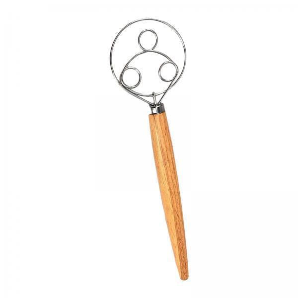 2xHand Danish Dough Whisk Bread Mixing Tool 2 Eye Whisk for Pancakes Dessert