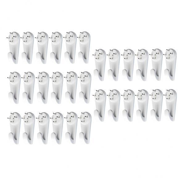 2x30 pieces Plastic Hard Wall Hooks Picture Frame Hanging Hooks & Nails Set