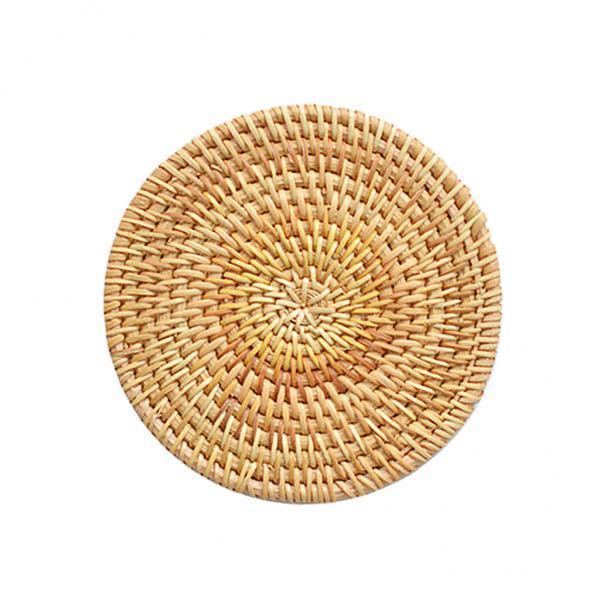 3xHeat Insulation Round Coaster Handmade Rattan Placemat for Coffee Mugs Cups 13cm