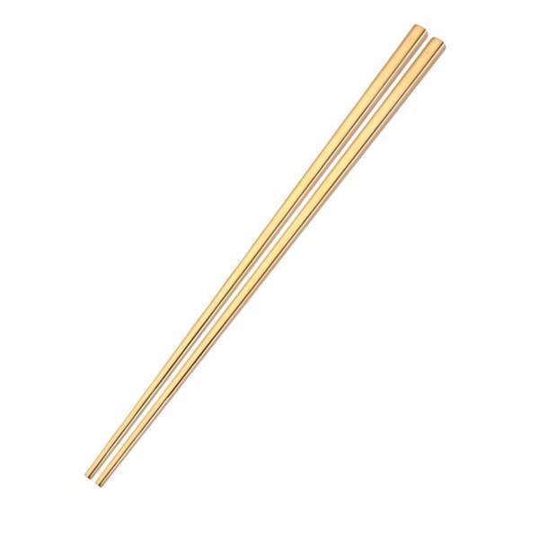 4x304 Stainless Steel Square Chopsticks Polished for Kitchen Hotel Gold
