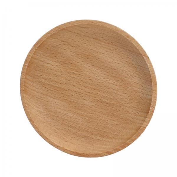 2xWood Plate Wooden Tray Dessert Fruit Bread Dishes Dinner Plates 12x12cm