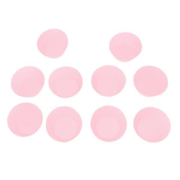 2xSilicone Muffin Cup Round 7cm Cake Cup Small Cake Mould Pink