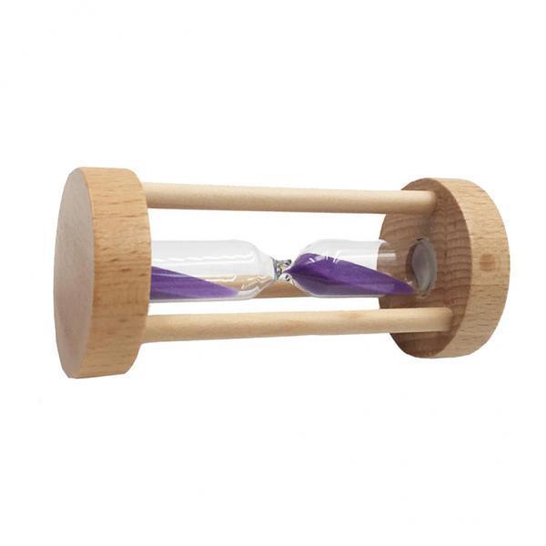 3xWooden Sandglass Hourglass Sand Clock Timers Desktop Clock 3 Minute Purple