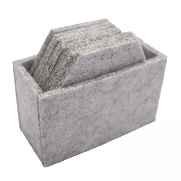 3x8pcs Felt Coaster Cup Mat Pad Insulated Placements Light Gray Hexagonal