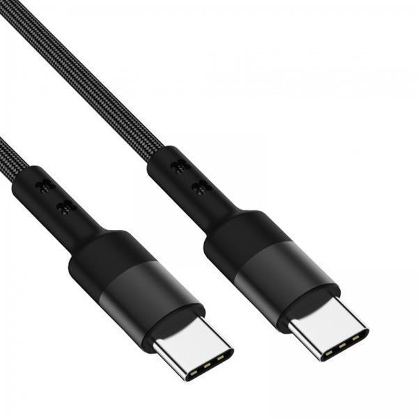 4xUSB C to USB c data Cable 3.8mm Od Durable for Computer Smartphones Notebook 50cm Black