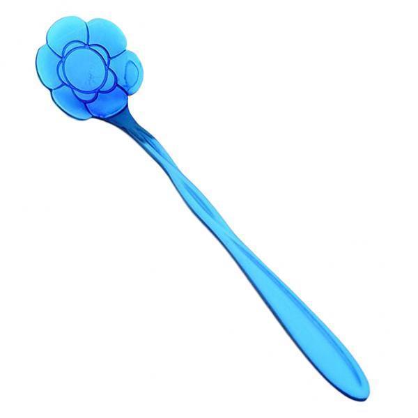 3xTeaspoons Stainless Steel Coffee Tea Spoon Dessert Sugar Spoons Blue 7