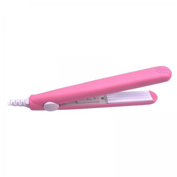 4xMini Hair Straightener Flat Iron Curler Travel Home DIY Hair Style Pink