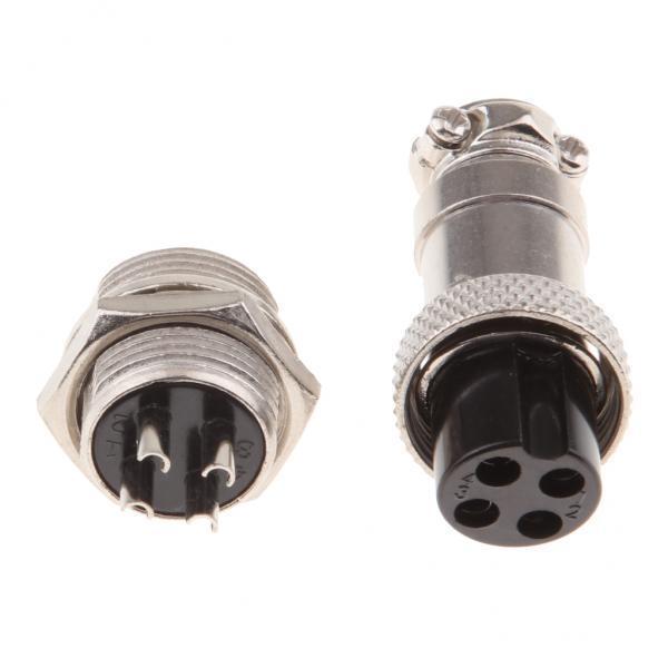 4xPair GX16 4Pins Waterproof Male Female Panel Metal Aviation Wire Connector