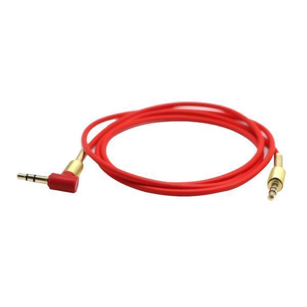 3x3.5mm Jack Audio Cable Male To Male 90 Degree Right Angle Aux Cable Red