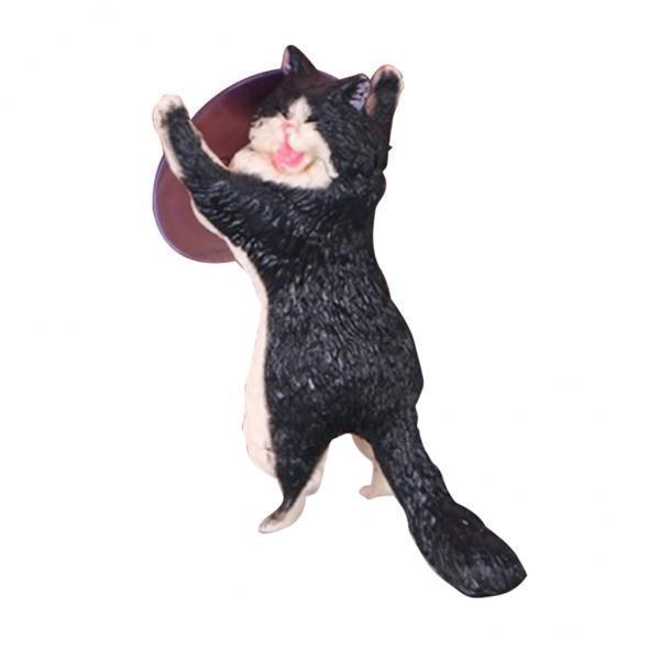 3xLovely Cat Model Sucker Cellphone Bracket Holder Finger Grip Mount Black