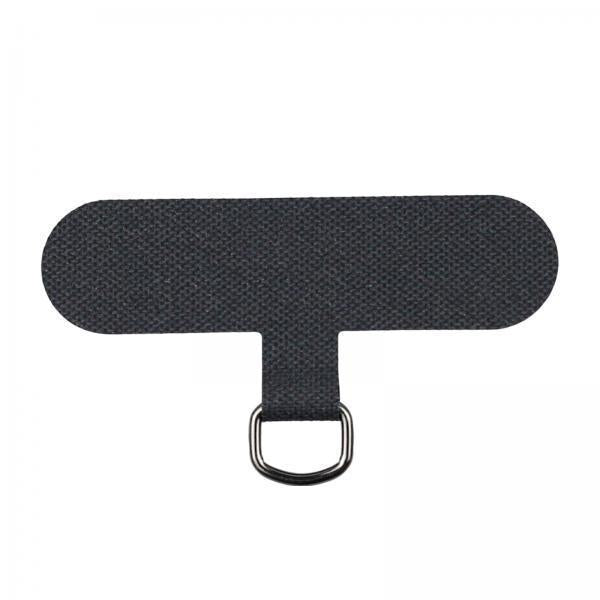 2xUniversal Phone Lanyard Patch with Metal Ring for Cellphone Case Black