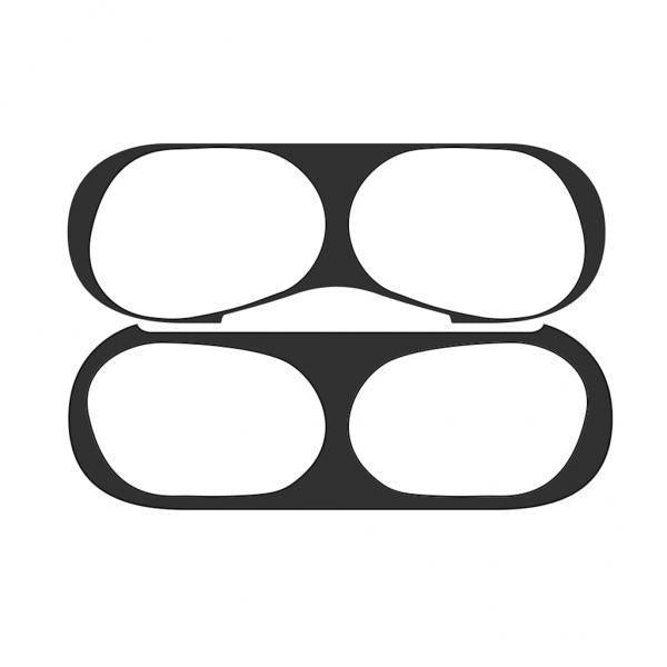 2xMetal Dust Guard Protect For Airpods Pro Case Shell Skin Stickers Black