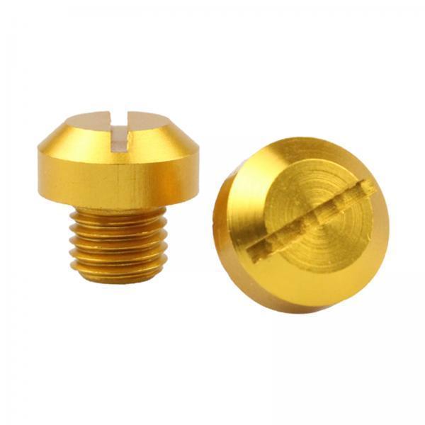 3x2 Pcs M10x1.25 Rearview Mirrors Thread Hole Plug Screw Bolts Gold Positive